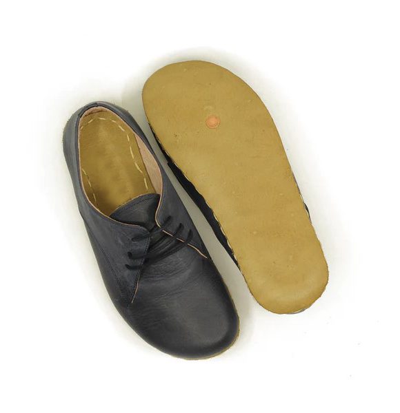 Women Handmade Navy Blue Barefoot Oxfords