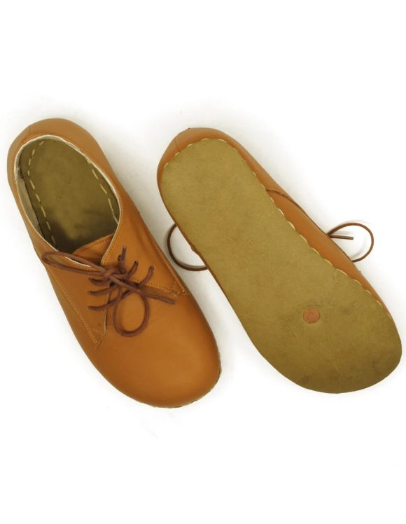 Women Handmade Orange Barefoot Oxfords