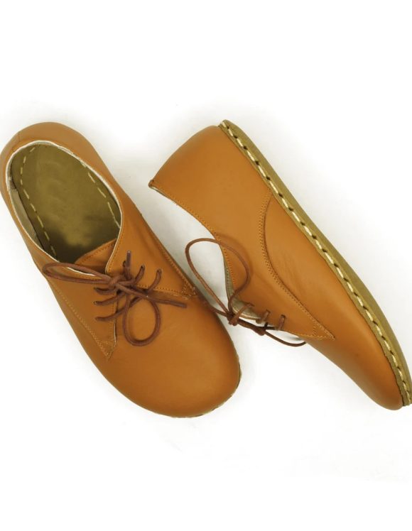 Women Handmade Orange Barefoot Oxfords