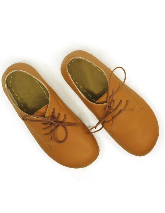 Women Handmade Orange Barefoot Oxfords