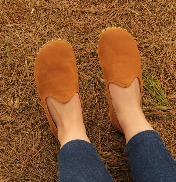 Orange Nubuck Barefoot Slip On Shoes
