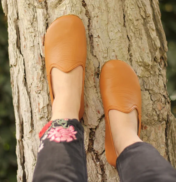 Orange Barefoot Slip On Shoes