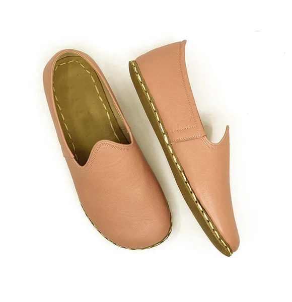 Women Handmade Pink Turkish Slip On Shoes