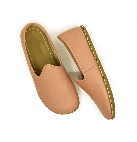 Women Handmade Pink Turkish Slip On Shoes