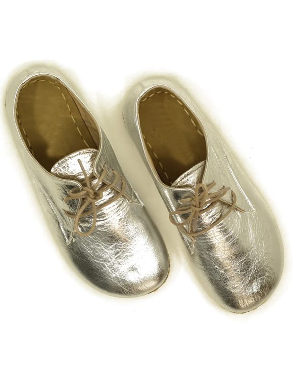 Women Handmade Silver Barefoot Oxfords