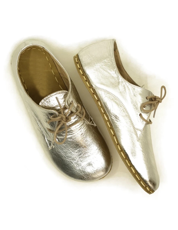 Silver Barefoot Oxford Shoes