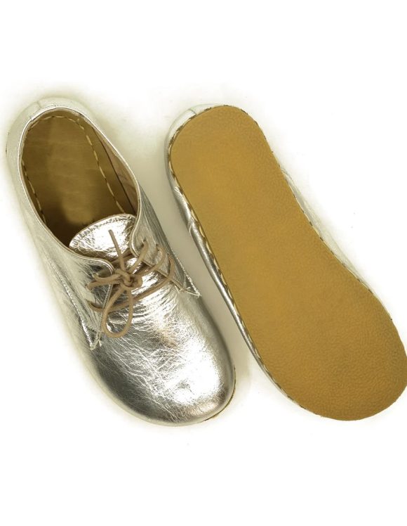 Women Handmade Silver Barefoot Oxfords