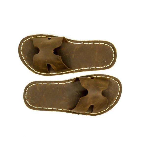 Handmade Women H-Style Dark Brown Slippers