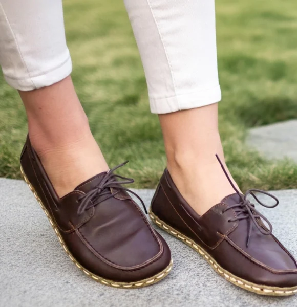 Handmade-Dark-Brown-Barefoot-Boat-Shoes-for-Women