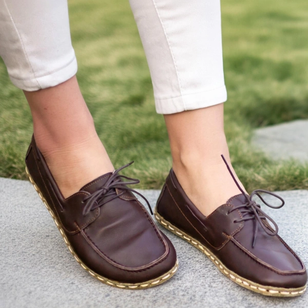 Handmade-Dark-Brown-Barefoot-Boat-Shoes-for-Women