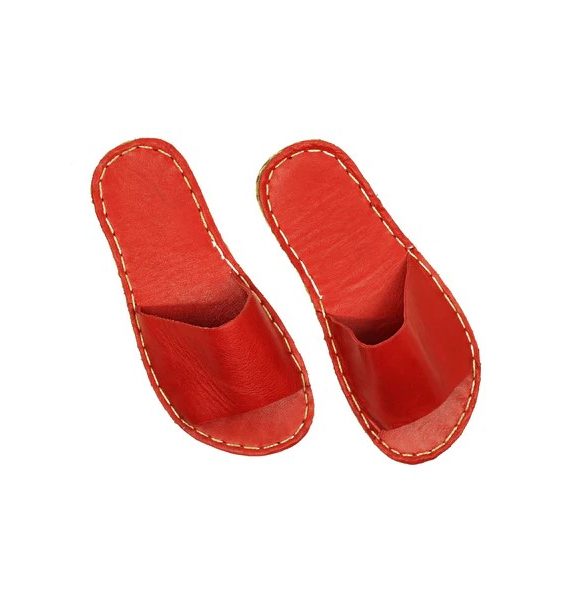 Women Barefoot Handmade Red Slippers