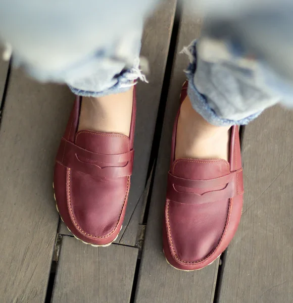 Handmade Matte Brown Barefoot Earthing Women Penny Loafers