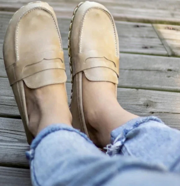 Handmade-Beige-Barefoot-Earthing-Womens-Penny-Loafers