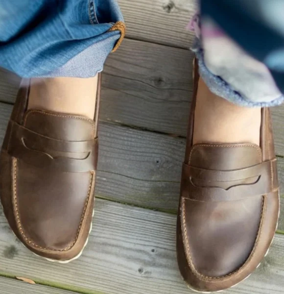 Handmade-Coffee-Brown-Barefoot-Earthing-Womens-Penny-Loafers