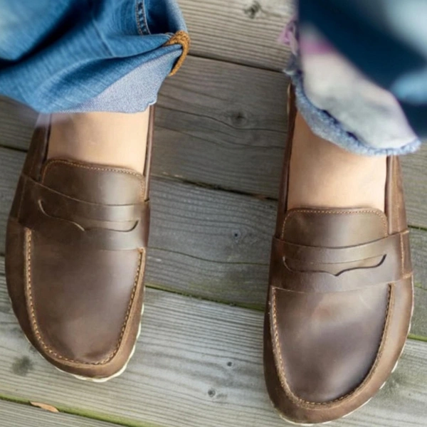 Handmade-Coffee-Brown-Barefoot-Earthing-Womens-Penny-Loafers