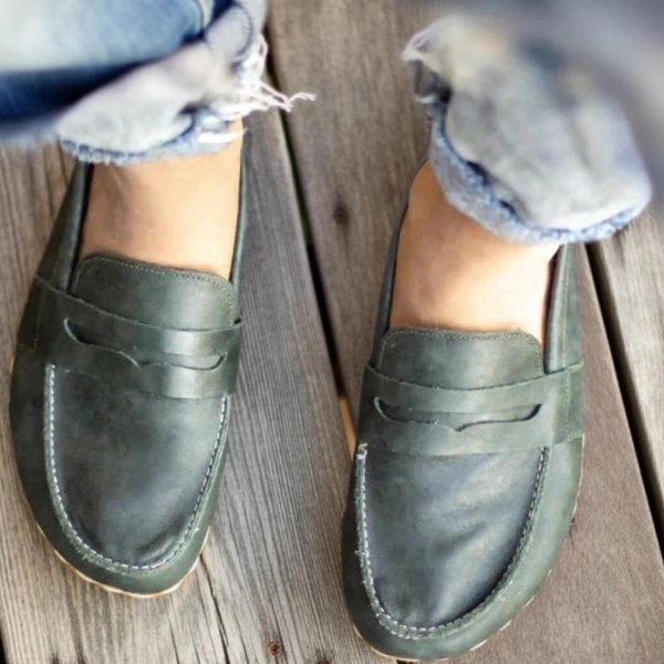 Handmade-Green-Barefoot-Earthing-Womens-Penny-Loafers