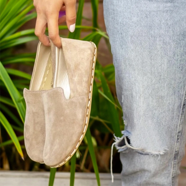 Handmade-Suede-Light-Brown-Barefoot-Loafers