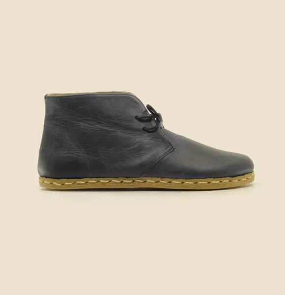 CHIC WITH Women Handmade Barefoot Blue Chukka Boots