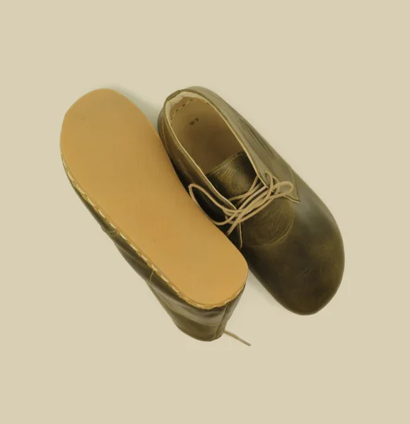 CHIC WITH Women Handmade Barefoot Green Chukka Boots