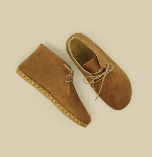 CHIC WITH Women Handmade Barefoot Matte Brown Chukka Boots