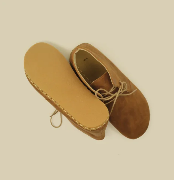 CHIC WITH Women Handmade Barefoot Matte Brown Chukka Boots