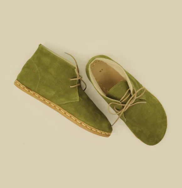 Green Chukka Boots Barefoot