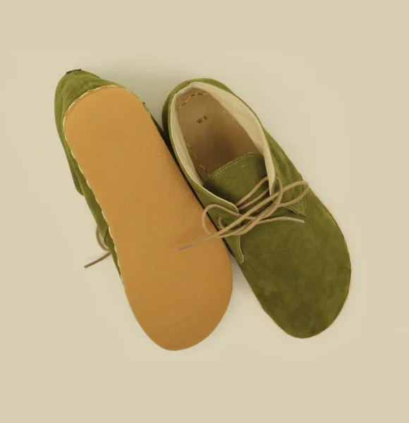 CHIC WITH Women Handmade Barefoot Nubuck Green Chukka Boots
