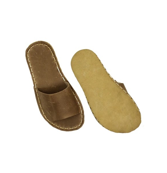Women Handmade Brown Barefoot Slide Sandals - minimalist shoes womens