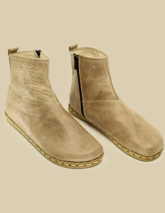 Light Brown Ankle Boots Women Barefoot