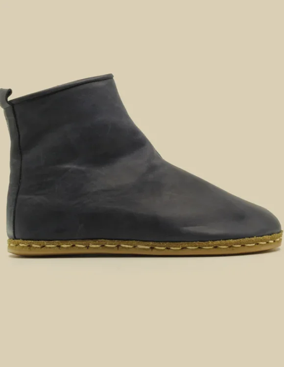 Navy Blue Ankle Boots Women Barefoot