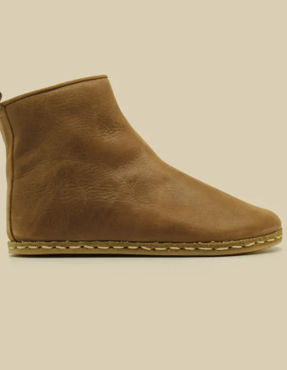 Matte Brown Ankle Boots Women Barefoot
